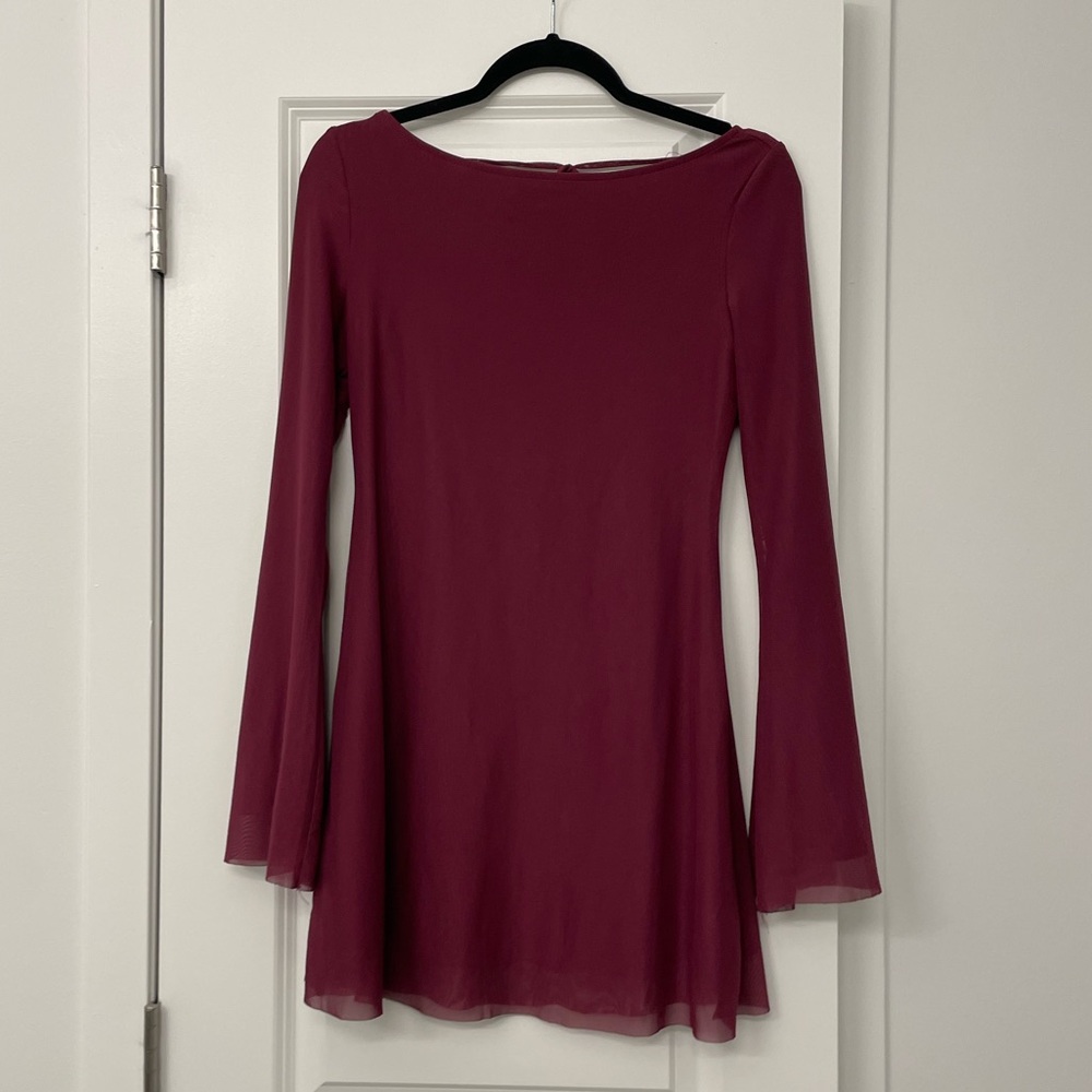 Luke’s long sleeve mini dress mauve